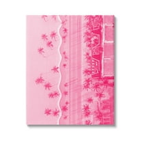 Stupell Industries Pink Aerial Tropical Landscape Landscape Painting Gallery Wrapped Canvas Art Print Wall Art, 24 x 30