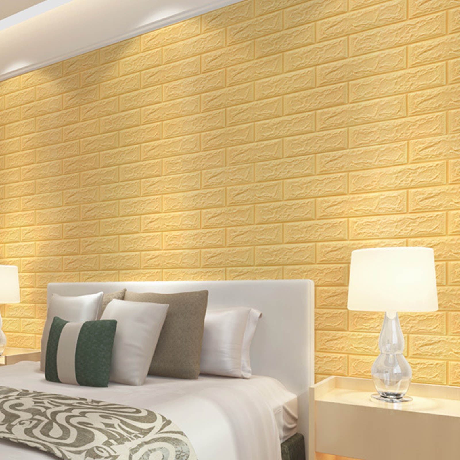 Yyeselk DIY 3D Brick PE Foam Wallpaper PE Wall stickers Panels Room Decal Stone Decoration