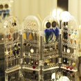 thumbnail image 1 of Folding Earring Stand Large Capacity Necklace Holder Keep Neat Bracelet Display Rack Space Saving Jewelry Organizer Studs for Dressing Table Store Window Grid, 1 of 8