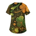 thumbnail image 4 of OIOLOYJM St. Patrick's Day Scrub Tops Women 2026 Irish Stretch Shamrock Printed Tops V Neck Short Sleeve Shirts Lightweight T Shirts with 2 Pockets Orange M, 4 of 4
