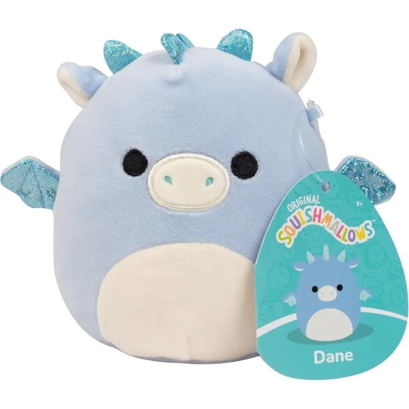 Squishmallows Original 5-Inch Dane The Dragon - Official Jazwares Plush - Collectible Soft & Squishy Mini Stuffed Animal Toy - Gift for Kids