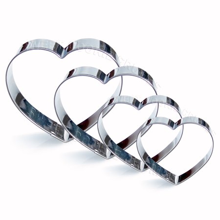 Heart Cookie Cutter - Heart Cookie Cutter Set, 4 Piece, Stainless Steel