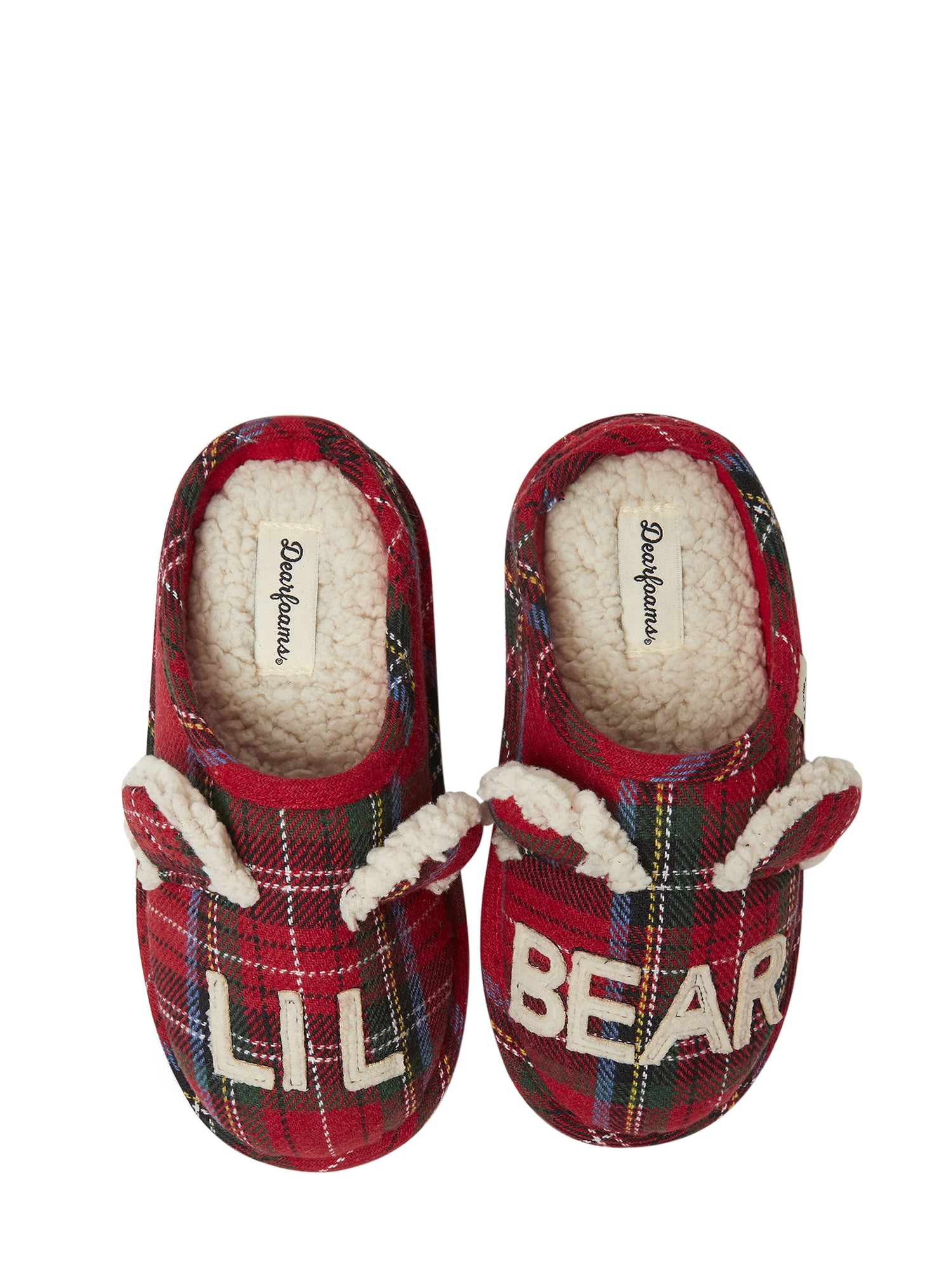 Dearfoams Kids Plaid Moccasin with Pile Lining Slipper 