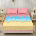 thumbnail image 2 of COEQINE Twin Sheets 3 Pieces Bedding Set, Comfort Wrinkle Free Fitted Sheet with 2 Pillowcases, Soft Winter Bottom Bedsheet Easy & Secure Fit, 3D Heart Ice Cream Dessert, 2 of 5