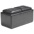 thumbnail image 1 of Hodedah HI 1185 Black PVC Faux Leather Ottoman, Medium,, 1 of 7