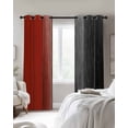 thumbnail image 3 of Red Black Ombre Blackout Curtains, Light Blocking Print Window Curtains, Vintage Farmhouse Wooden Thermal Insulated Window Drapes for Living Room Kitchen Cafe 2 Panels, 84"W x 63"L, 3 of 9