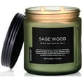 thumbnail image 1 of M&SENSE Sage Wood Scented Candle, 11.6oz 70 Hours Long Lasting Clean Non Toxic Natural Soy Wax Candle for Relaxing & Stress Relief, 2 Wick Home Fragrance Gifts for Men Dad & Husband, 1 of 8