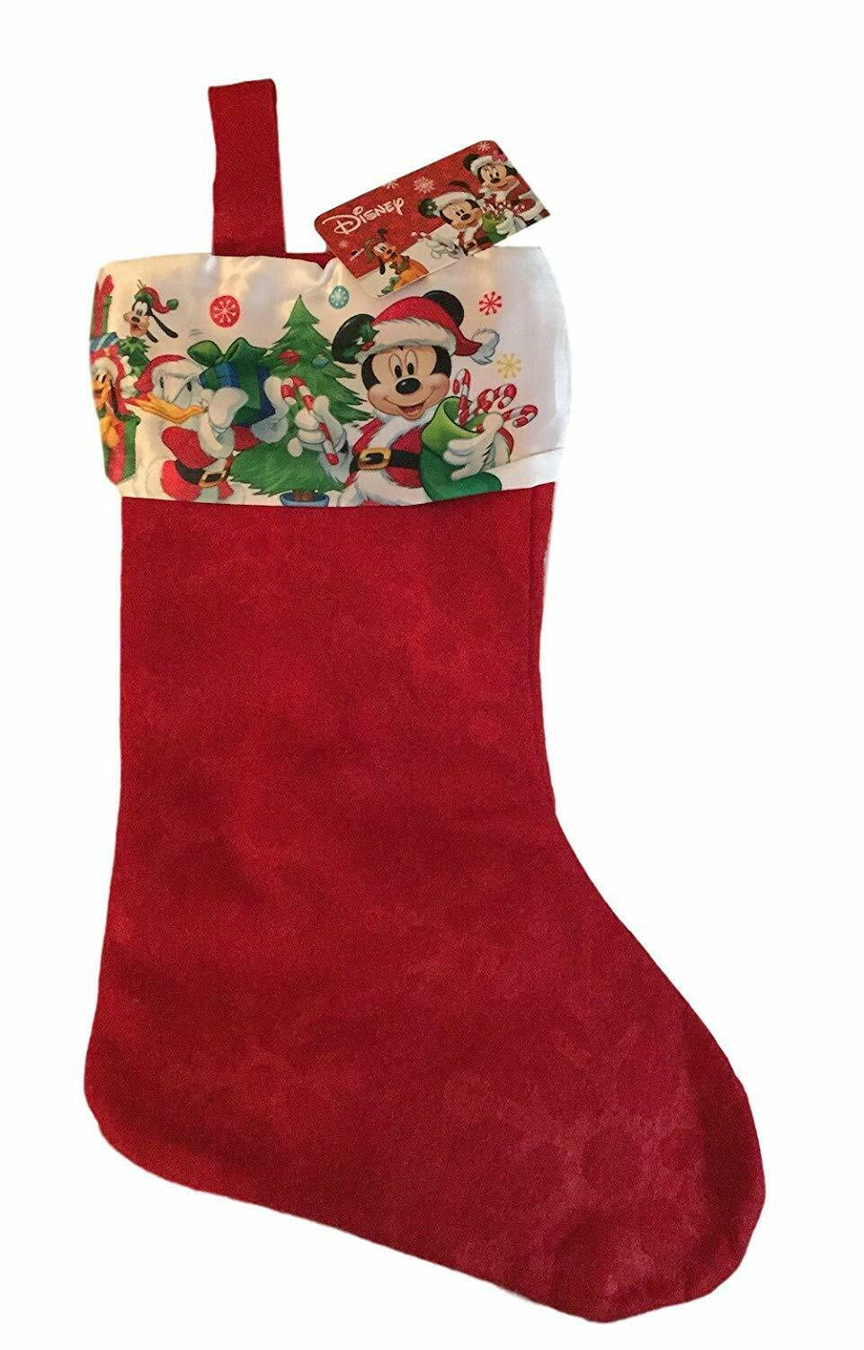 Christmas Holiday Disney Mickey & Minnie Mouse Red Mini Stocking NWT 