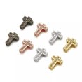 thumbnail image 5 of U8MO 10pcs Brass Micro Pave Cubic Zirconia Cross Beads Pendants Charms 10.5x7.5mm, 5 of 9