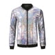 thumbnail image 5 of Chaqueta con lentejuelas INSPIRE CHIC para hombre, con cremallera, de mangas largas, estilo disco brillante, chaqueta bomber L plateada, 5 of 6