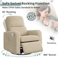 thumbnail image 3 of Aemeios Swivel Manual Recliner Chair Corduroy Fabric Nursery Glider Rocker Recliner, Camel, 3 of 7