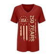 thumbnail image 6 of KDDYLITQ U.s. 250th Anniversary Shirts for Women July 4th Usa Flag V Neck T-Shirts American Birthday 250th Birthday 4th July Tops Usa Star Stripes Loose Short Sleeve Tees Red M, 6 of 6