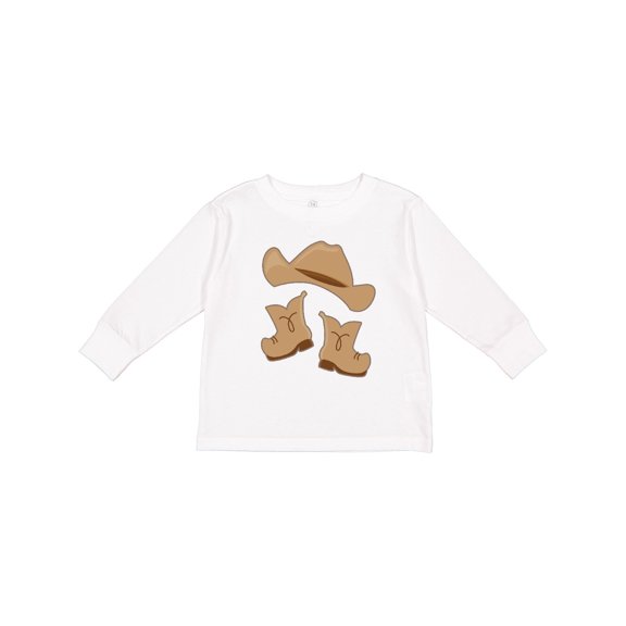 Inktastic Western Style Boy Boots Boys or Girls Long Sleeve Toddler T-Shirt