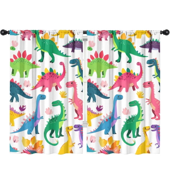 Blackout Kids Curtains,Cute Dinosaur Pattern Childrens Insulated Curtains Set Of 2,Bedroom Essentials,Toddler Room Decor 52x84in(132x213cm)