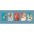 thumbnail image 2 of Unknown 24x12 White Modern Wood Framed Museum Art Print Titled - Pin Up Girls Panel II, 2 of 4