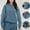 Blue, variant on Casual Sweatshirt for Women with Pocket Pullover Long Sleeve Heavyweight Plain Black Womens Tops Hooded