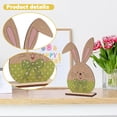 thumbnail image 4 of Easter Decorations Wooden Bunny Tabletop Decor 5.9 Inch for Spring Home Display, Happy Easter Desk Accent for Shelf Mantel, 4 of 6