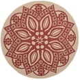 thumbnail image 2 of Safavieh Courtyard Millicent Medallion Indoor/Outdoor Area Rug, Beige/Red, 6'7" x 6'7" Round, 2 of 8