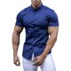 thumbnail image 1 of Sunloudy Camisa casual para hombre, color sólido, manga corta, cuello de solapa, ajuste delgado, tops de ocio con botones Sunloudy moda, 1 of 6