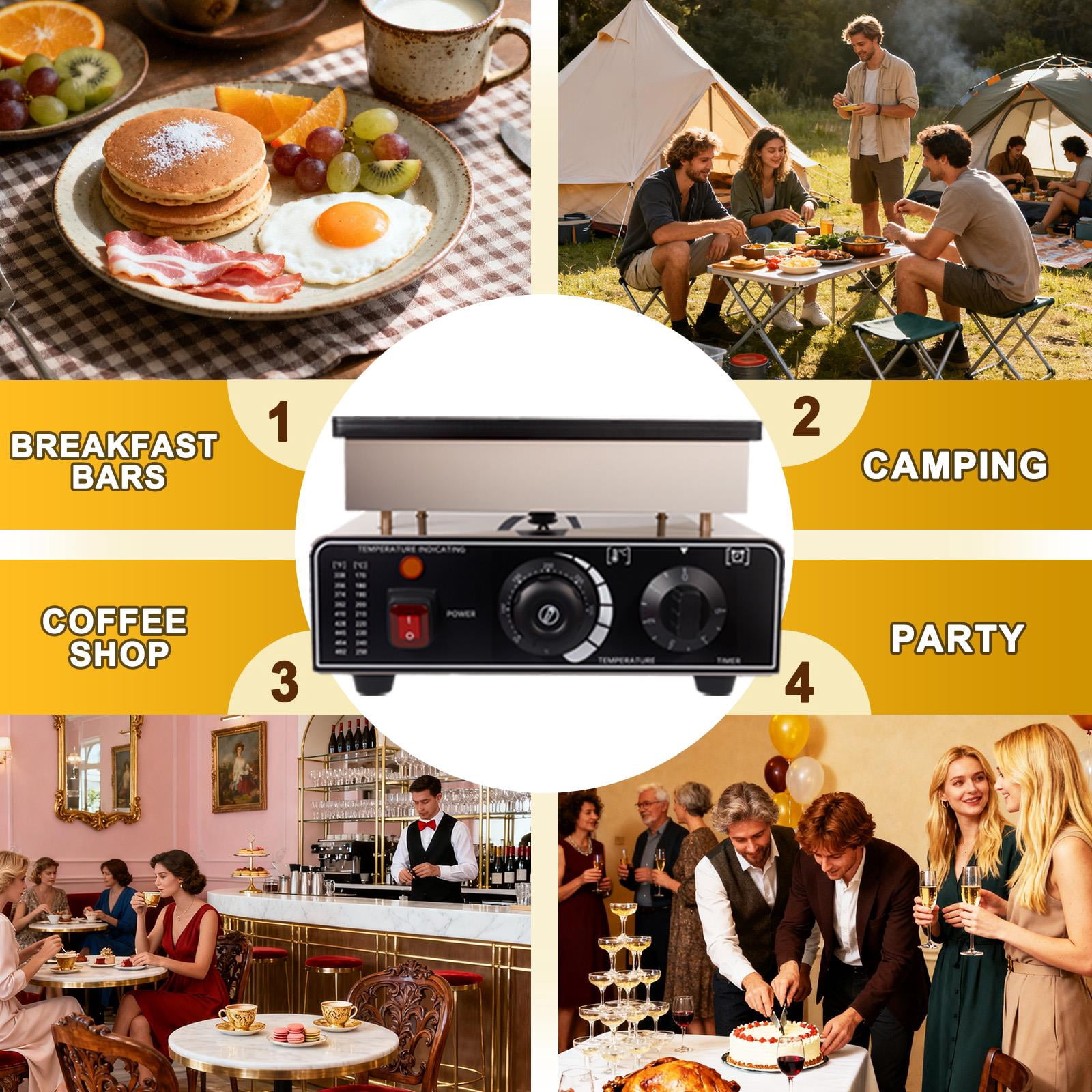 25 Hole Dorayaki Maker,Muffin Waffle Maker With Adjustable Temp Control,900W Fast Heating For Commercial Use,Mini Pancake Maker For Night Market Or Food Truck,Silver Stainless Steel