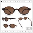 thumbnail image 2 of Hipster Snug Oval Round Thin Plastic Horn Rim Hustler Sunglasses Tortoise - Brown, 2 of 8