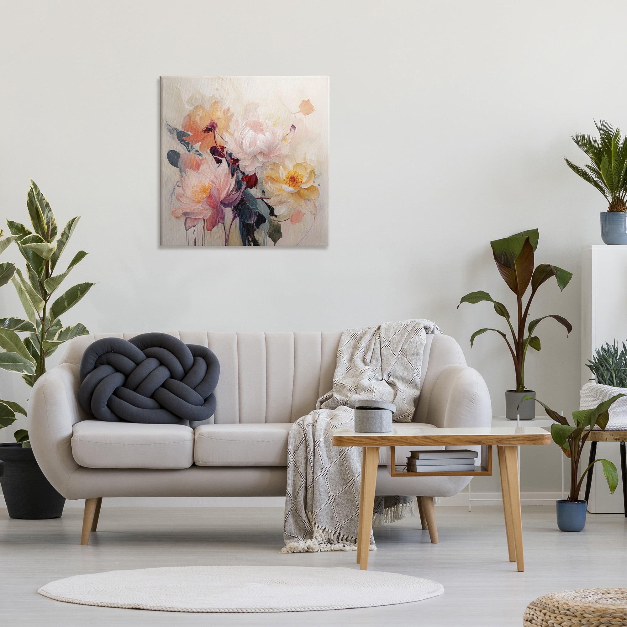 Stupell Industries Elegant Blooming Dahlias Botanical & Floral Painting Gallery Wrapped Canvas Art Print Wall Art, 30 x 30