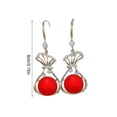 thumbnail image 4 of Sonducket 1 par de pendientes colgantes de perlas Festival Fiesta Boda Novia Compromiso Aleación de zinc Pendientes Joyas Rojo Type1 NO1, 4 of 6