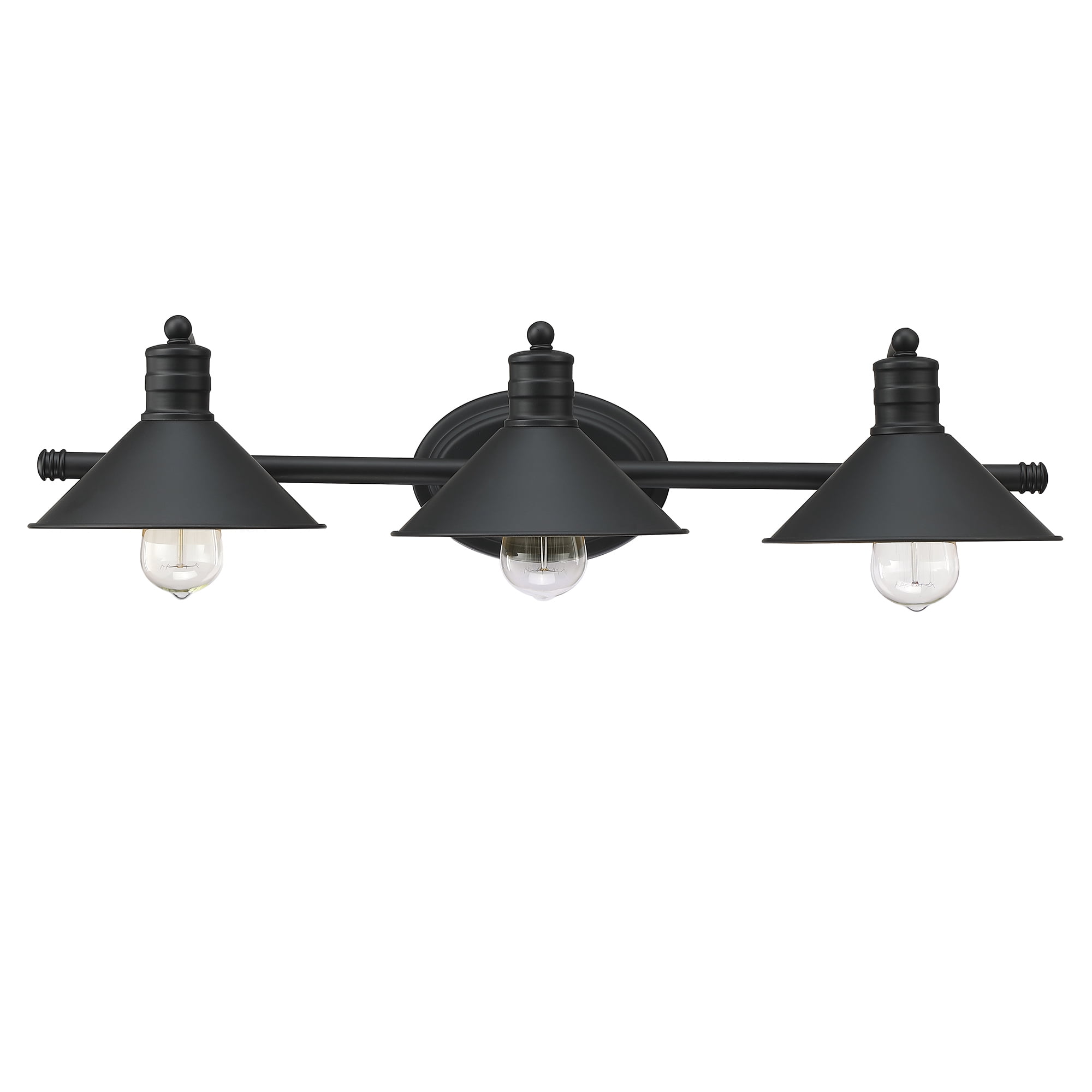 3 Light Bathroom Lights over Mirror Black and Gold Industrial Vanity Light Fixtures
