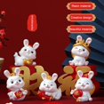 thumbnail image 4 of 2023 Chinese New Year of The Rabbit Decorations The Zodiac Rabbit Home Resin Ornament For Children Room Desktop Bookshlef Office Lucky Rabbit Decors, 4 of 18