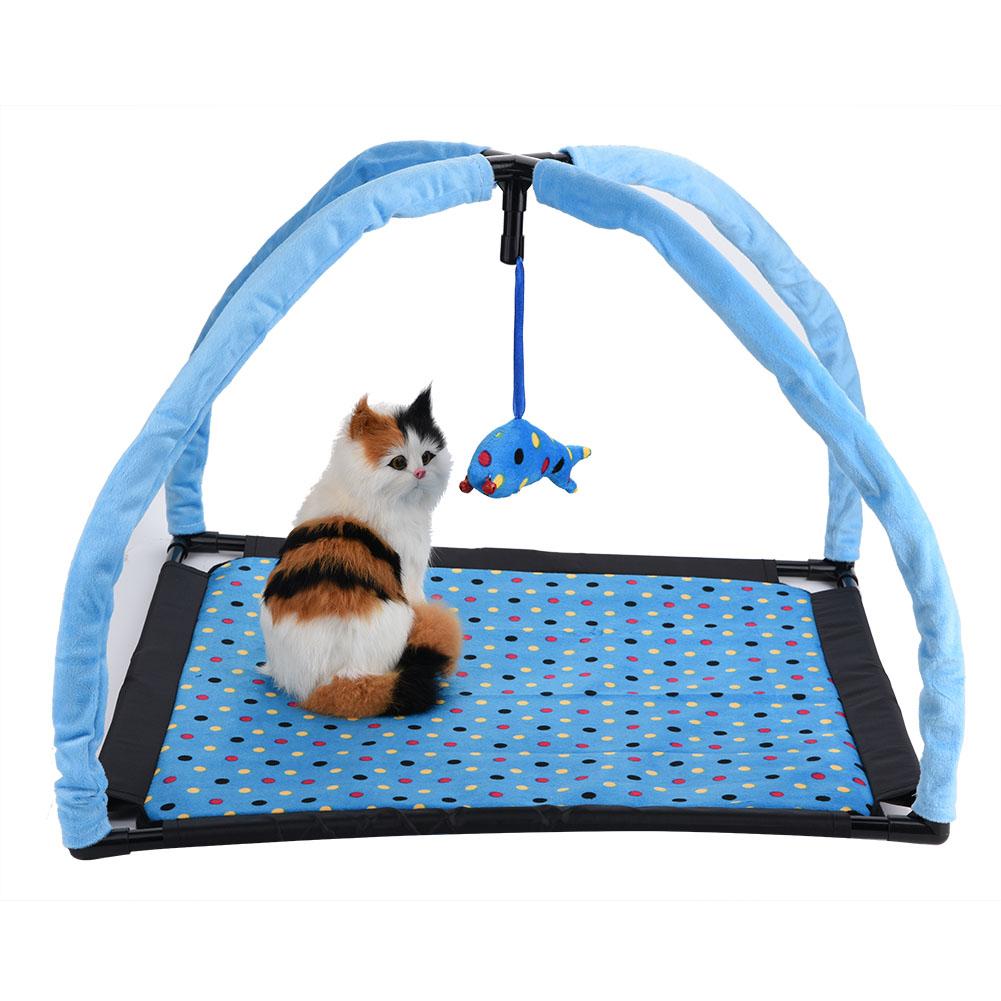 WALFRONT Cat Play Tent with Mouse Toy Soft Pad Mat Cat Bed Play Space