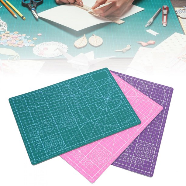 3 tapetes de corte A4 de doble cara tablero antideslizante de PVC para tapete artesanal líneas de rejilla de doble cara 3 tapetes de corte de PVC A4 acolchado costura ANGGREK Otros