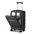 thumbnail image 6 of 20” Carry-on Luggage, ABS+PC Expandable Suitcase with Front Laptop Pocket, Hardside Luggage with Wheels, Black, 6 of 14