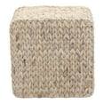 thumbnail image 4 of Household Essentials Square Wicker Basket, Hyacinth Cube with Stainless Steel Handles, Intricate and Durable Weave, Sturdy Metal Frame, White Wash, 4 of 7