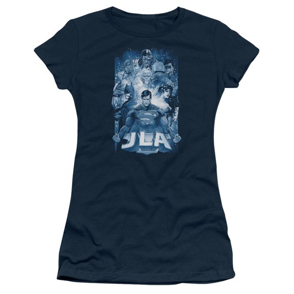 JLA Justice League Burst S/S Junior Women's T-Shirt Sheer Navy