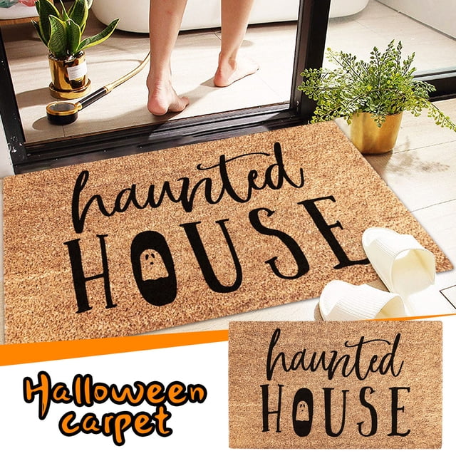 Halloween Floor Mat for Hallway Kitchen, Soft Non-Slip Absorbent Foot Rug, Indoor Outdoor Decor Carpet 40x60cm (16x24 inches)