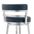thumbnail image 3 of Quinn Contemporary Adjustable Swivel Accent Chair in Polished Steel Finish with Spa Blue Fabric, 3 of 5