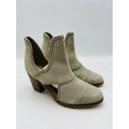 JOURNEE SIGNATURE Women's Courtny Leather Booties- Off White / Stone, US 8.5M
