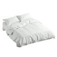 thumbnail image 1 of King Duvet Cover 3 Piece Set (1 Duvet Cover + 2 Pillow Shams), 700 TC Luxurious 100% Cotton - Comforter Cover with Zipper Closure and Corner Ties - (Solid White) - By The Great American Store, 1 of 4