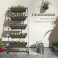thumbnail image 4 of Outsunny Jardinière Surélevée à 5 Niveaux avec 5 Bacs à Plantes, Roues, Brun, 4 of 10
