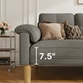 thumbnail image 3 of 69"Couches for Living Room, Lofka Loveseat Sofa, Padded Armrests, Solid Wood Legs, Comfort Backrest, for Small Apartments, Office, Dark Grey, 3 of 12