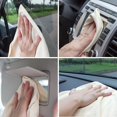 thumbnail image 2 of Paño de limpieza de gamuza, toalla de secado de lavado de coche de cuero genuino de gamuza de 80x50cm, superabsorbente Feliz Sencillez, 2 of 3