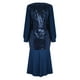 thumbnail image 5 of Vestido de noche con volantes de manga larga de Color sólido con escote en V profundo y lentejuelas elegantes a la moda para mujer Fridja NMB5234, 5 of 8