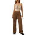 thumbnail image 6 of Sedceaty Women Casual Wide-leg Pants Solid Color High Waist Loose Trousers Khaki/Apricot, 6 of 7