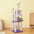 thumbnail image 6 of MWPO 63.8" Multi-Level Cat Tree with Condo and Scratching Post Tower, Purple, 6 of 9