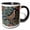 Black/White, variant on 3drose, Pigeon Dove Bird William Morris Style Botanical Red Green Woodland, 15oz Two-tone Black Mug