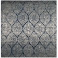 thumbnail image 4 of Safavieh Madison Collection MAD604G Glam Ogee Trellis Distressed Non-Shedding Stain Resistant Living Room Bedroom Area Rug, 4' x 4' Square, Navy / Silver, 4 of 5