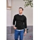 thumbnail image 2 of Suéter de punto básico para hombre, suéter de invierno de punto fino, 2 of 4