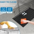 thumbnail image 4 of Dog Crate, Wire Kennel with Divider Panel, Metal Cages with Double Door, Leak-Proof Pan Tray, Folding Portable Pet Dog Cage for Indoor Outdoor Travel (Black, 48"), 4 of 7