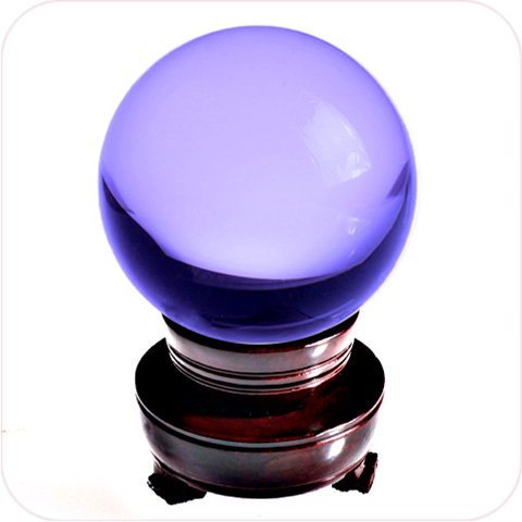 Amlong Crystal Purple Crystal Ball 80mm (3.1 in.) Including Wooden Stand and Gift Package