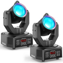 2Pack Mini Moving Head Stage Lighting with RGBW LED String DMX 512 Beam DJ Light for Disco Club Party